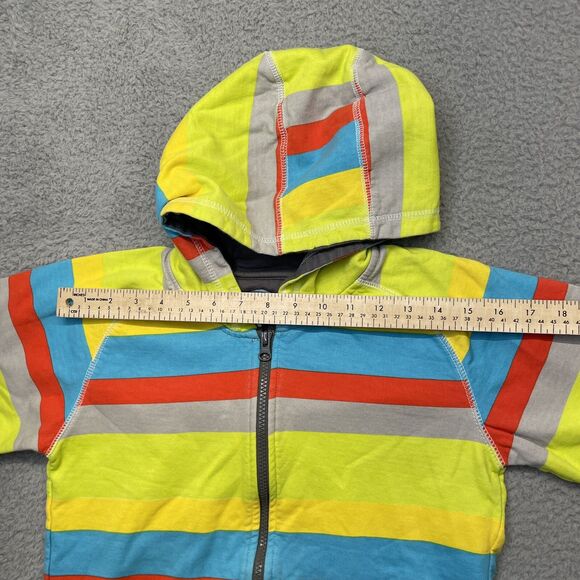 Crocs Full Zip Sweater Boys 10 Yellow Striped Blue Green Hoodie Sweatshirt - Picture 7 of 16